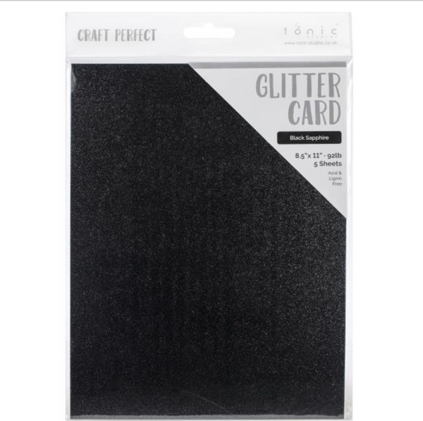 Craft Perfect 8.5x11 Black Sapphire Glitter Cardstock {X137}