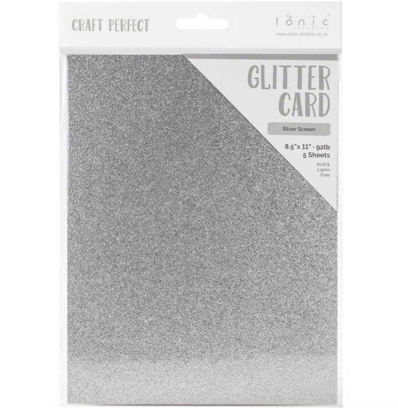 Craft Perfect 8.5x11 Silver Screen Glitter Cardstock {B114}
