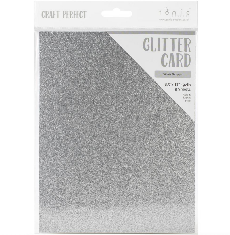 Craft Perfect 8.5x11 Silver Screen Glitter Cardstock {X101}