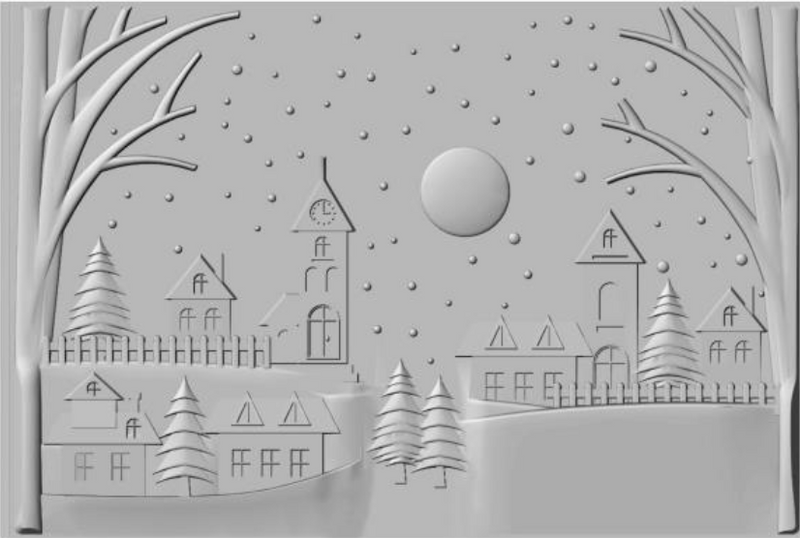 Sizzix Winter Village 3D Textured Impressions Embossing Folder {X133}