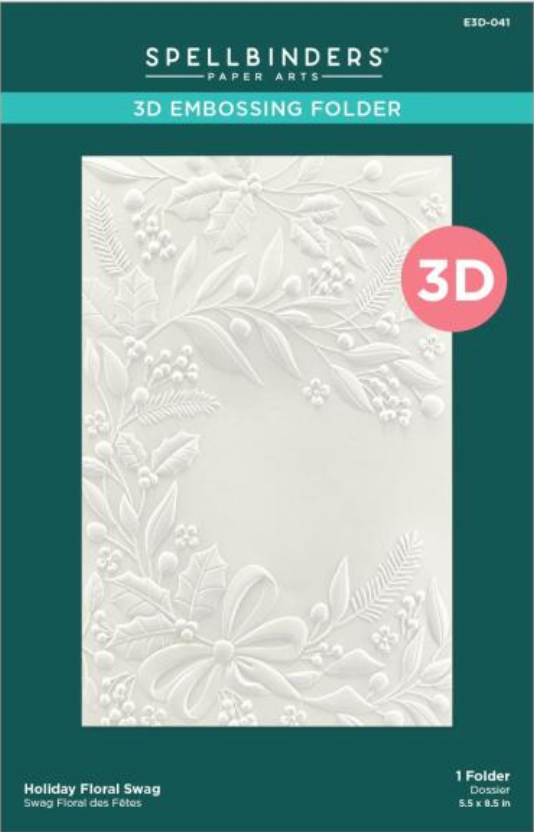 Spellbinders Holiday Floral Swag 3D Embossing Folder {X112}