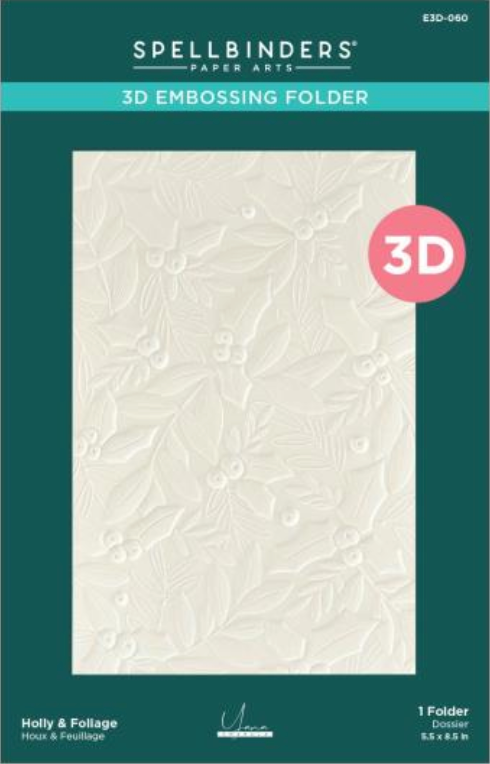 Spellbinders Holly & Foliage 3D Embossing Folder {X108}