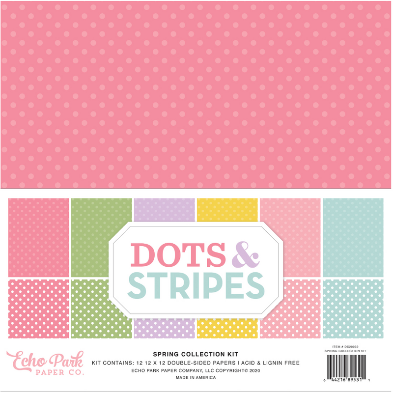 Echo Park 12x12 Spring Dots & Stripes Collection Kit {C513}