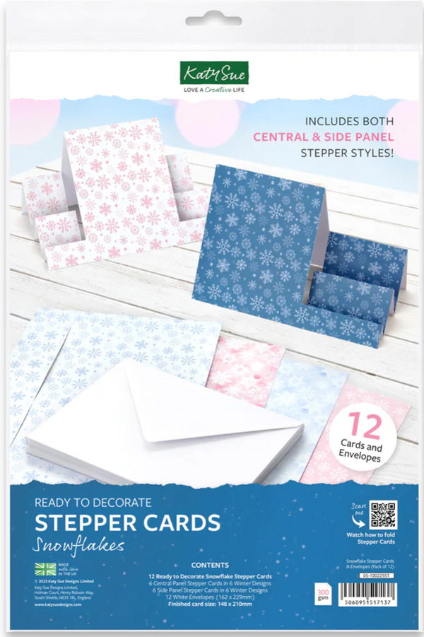 Katy Sue Snowflake Stepper Cards with Envelopes {C100}