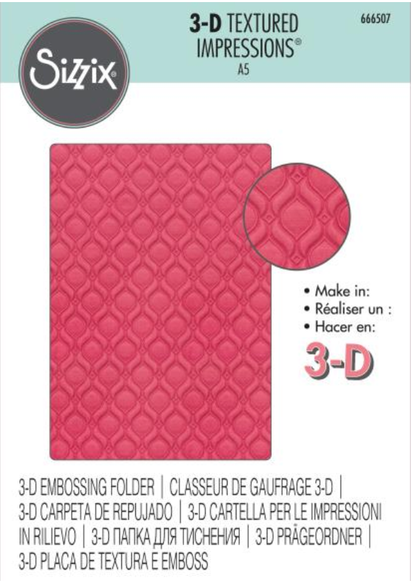 Sizzix A5 Ornate Multi-Level Textured Impressions Embossing Folder {X136}
