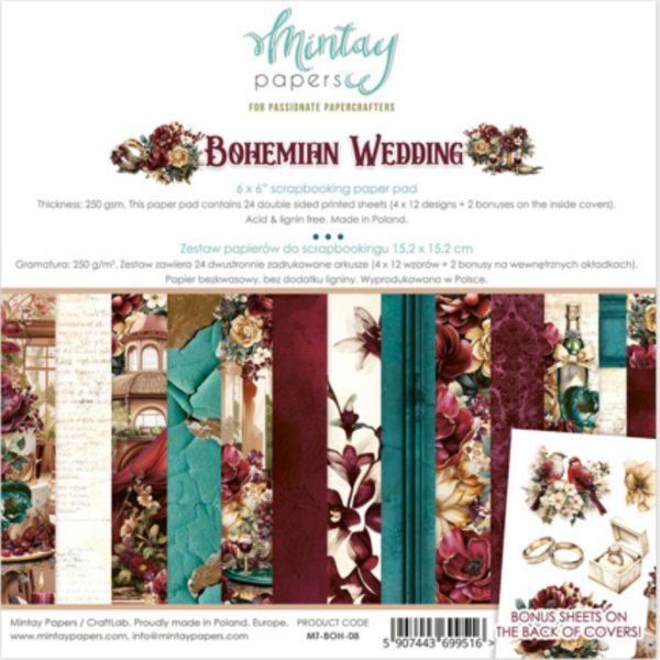 Mintay 6x6 Bohemian Wedding Paper Pad {B213}
