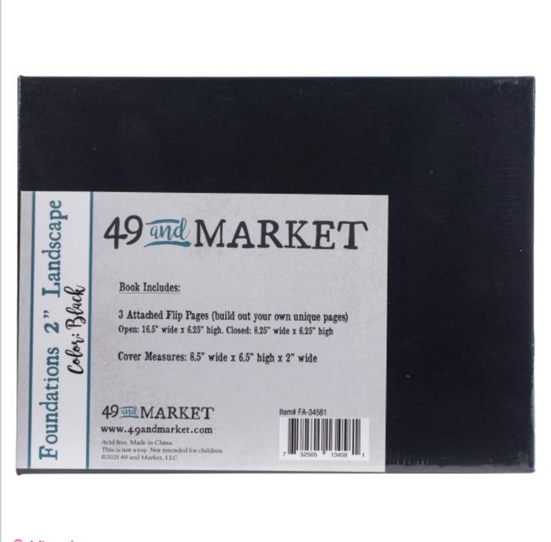 49 And Market Foundations Black 2" LANDSCAPE Album 6.5L"X8.5W"