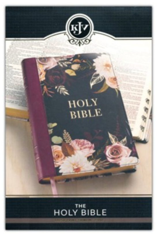 Choice Books KJV Burgundy Floral Thinline Large Print Bible {C518}