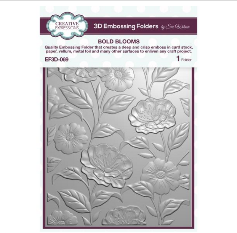 Creative Expressions 5x7 Bold Blooms 3D Embossing Folder {W50}