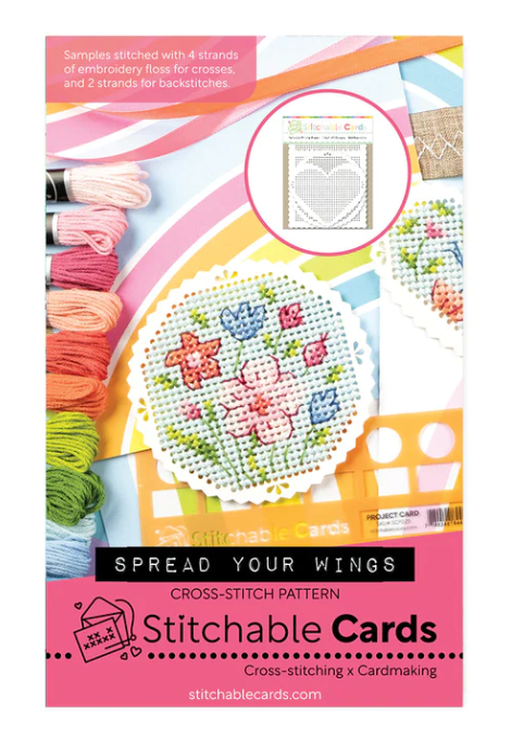 Waffle Flower Stitchable Card Spread Your Wings Pattern {F302}