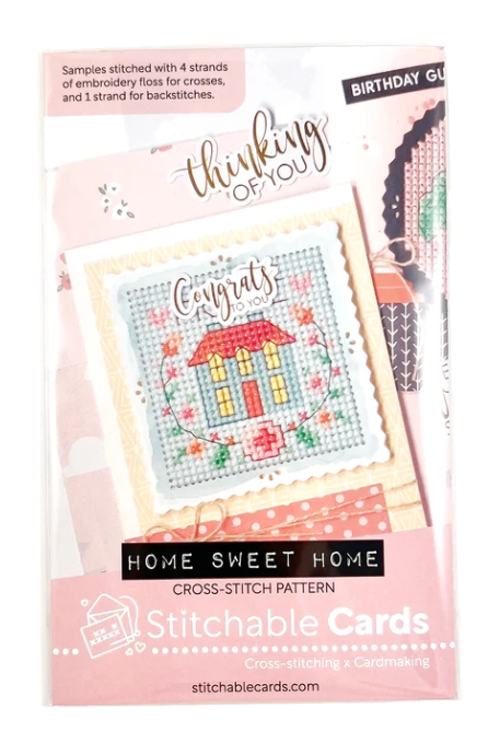 Waffle Flower Stitchable Card Home Sweet Home Pattern {F200}