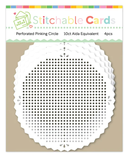 Waffle Flower Perforated Pinking Circle Shape Paper {D177}