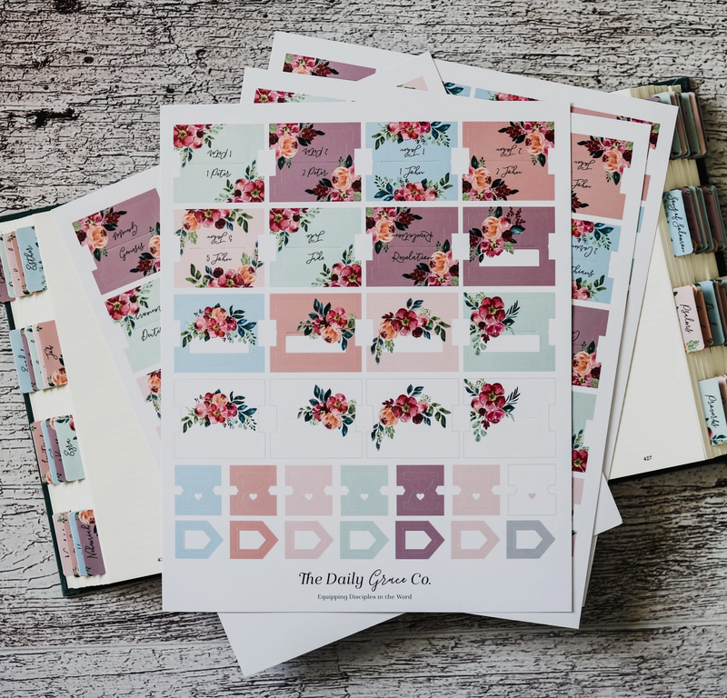 The Daily Grace Co. Floral Bible Tabs {C415}