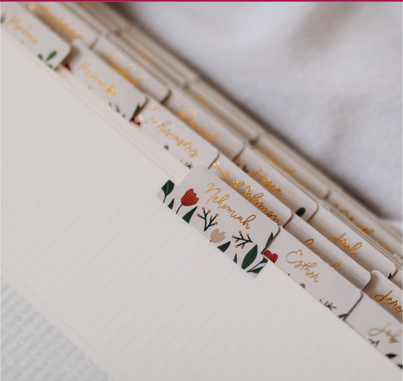 The Daily Grace Co. Rust Floral Bible Tabs {C414}