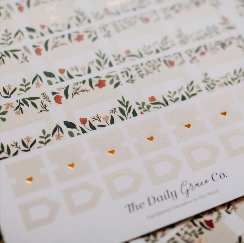 The Daily Grace Co. Rust Floral Bible Tabs {C414}
