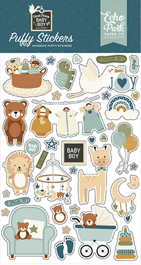 Echo Park Special Delivery Baby Boy Puffy Stickers {B201}