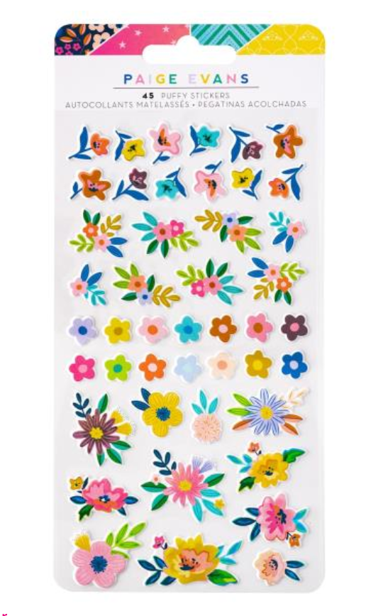 American Crafts Paige Evans Blooming Wild Mini Puffy Stickers {G201}