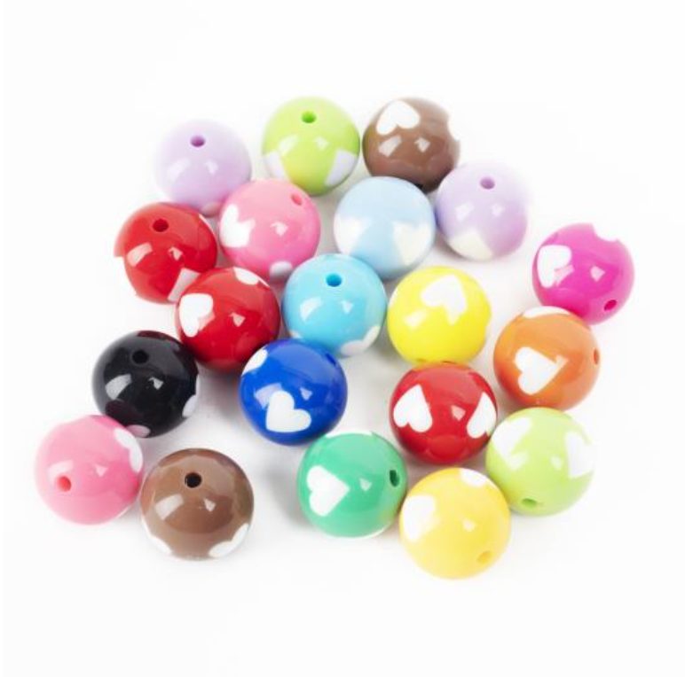 Cousin DIY 20mm Bright Heart Bubblegum Beads {G209}