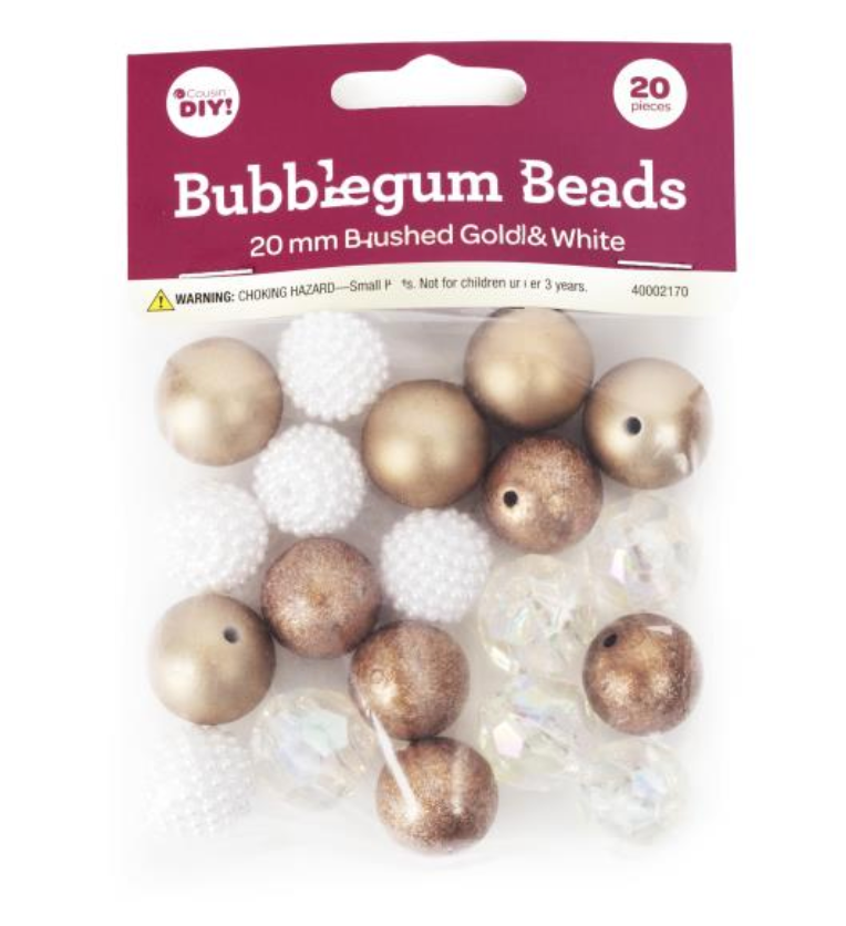 Cousin DIY 20mm Brushed Gold Bubblegum Beads {G223}