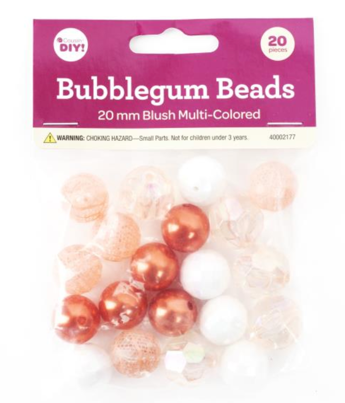 Cousin DIY 20mm Blush Multi Bubblegum Beads {G216}