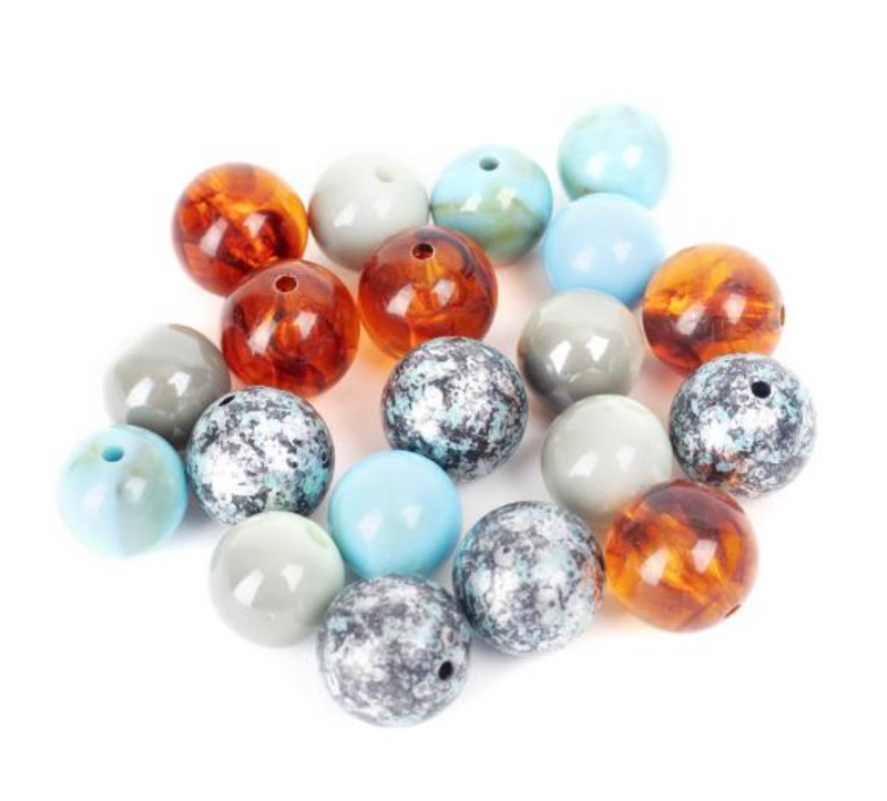 Cousin DIY 20mm Turquoise & Brown Speckled Bubblegum Beads {G221}