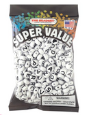 The Beadery 10MM White with Black Lettering Alphabet Beads {F208}
