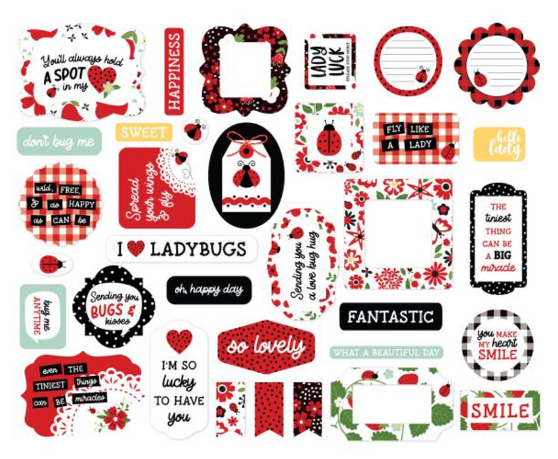 Echo Park Little Ladybug Icons Ephemera {D159}