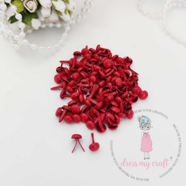 Dress My Craft 10MM Crimson Red Brads {G234}