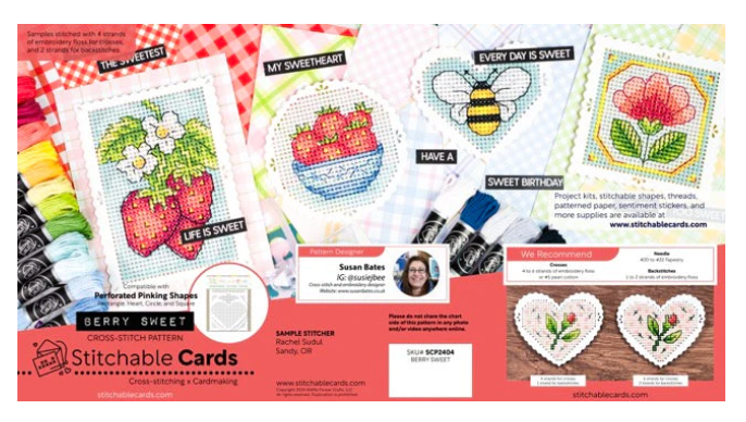 Waffle Flower Stitchable Card Berry Sweet Pattern