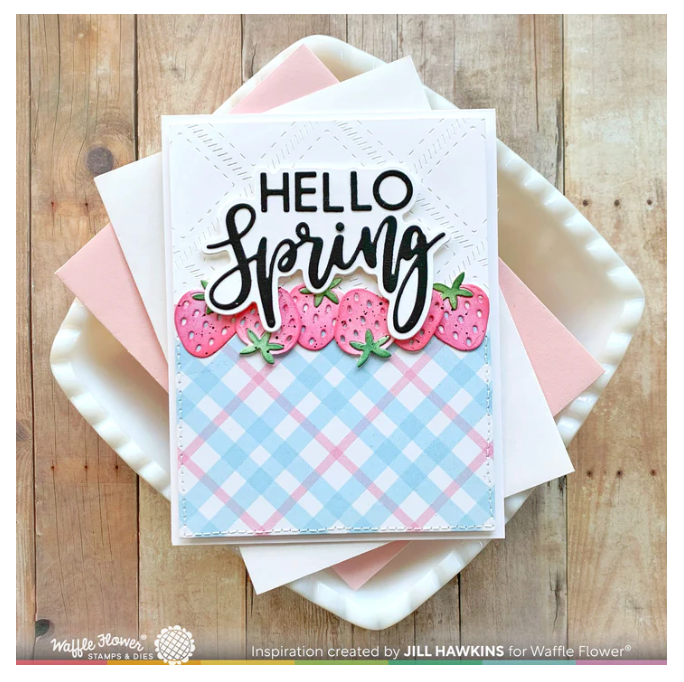 Waffle Flower Berry Sweet Gingham Paper Pad