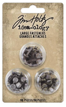 Tim Holtz Idea-ology Large Antique Silver, Copper & Brass Fasteners {G143}