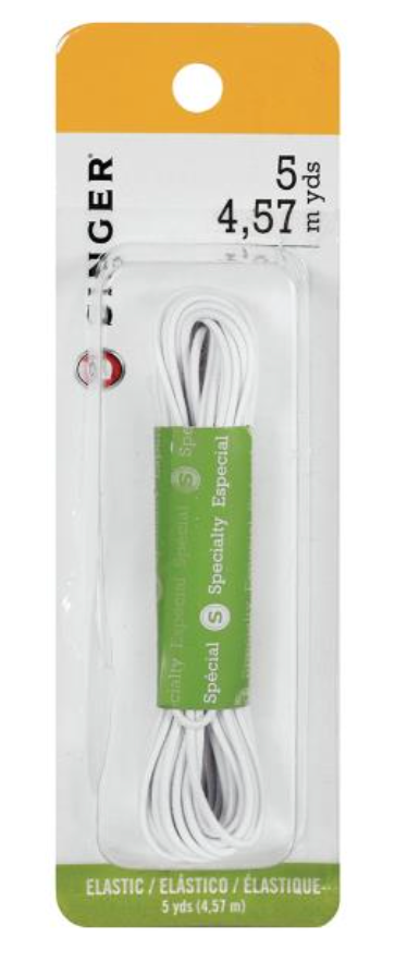 Singer 5yd White Round Elastic Cord {D179}