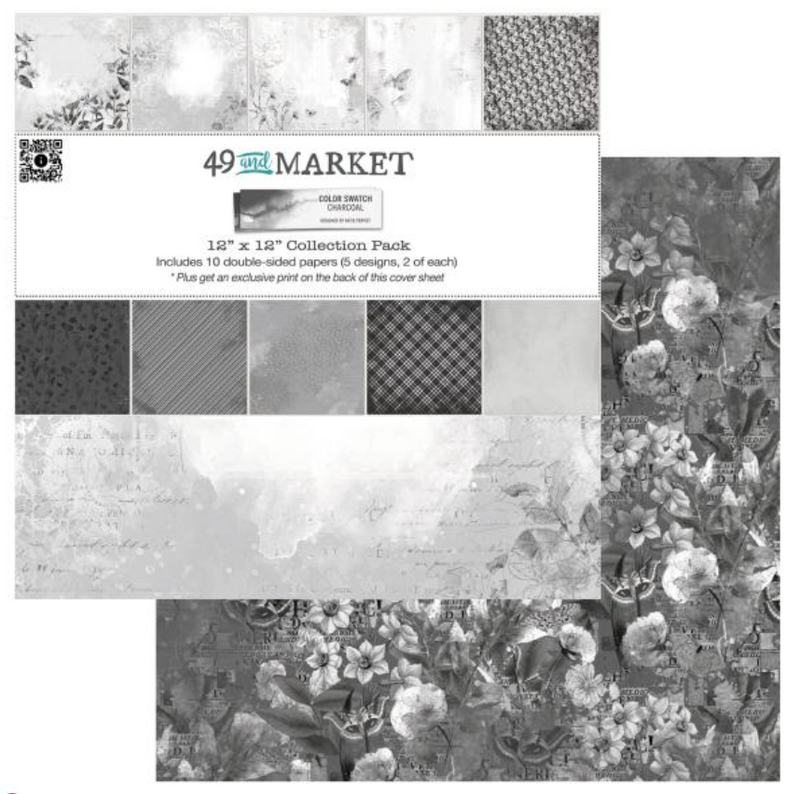 49 and Market 12x12 Color Swatch Charcoal  Collection Kit