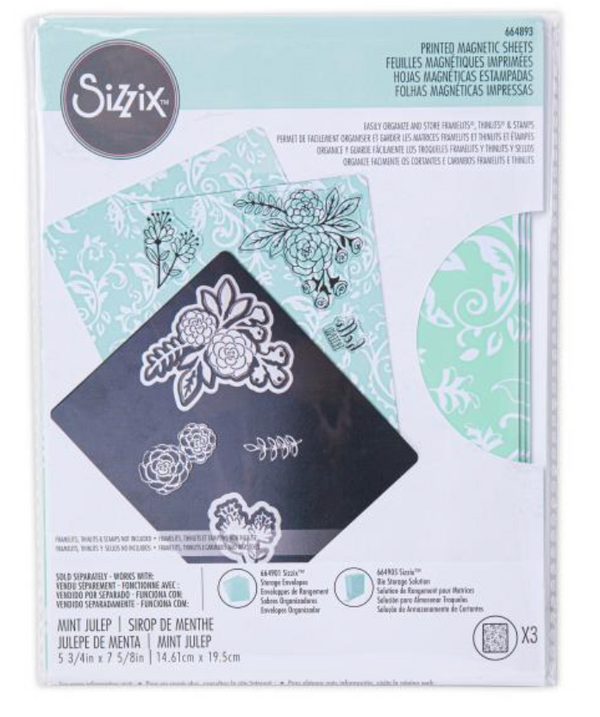 Sizzix 6.75x5.75 Mint Julep Printed Magnetic Sheets {C524}