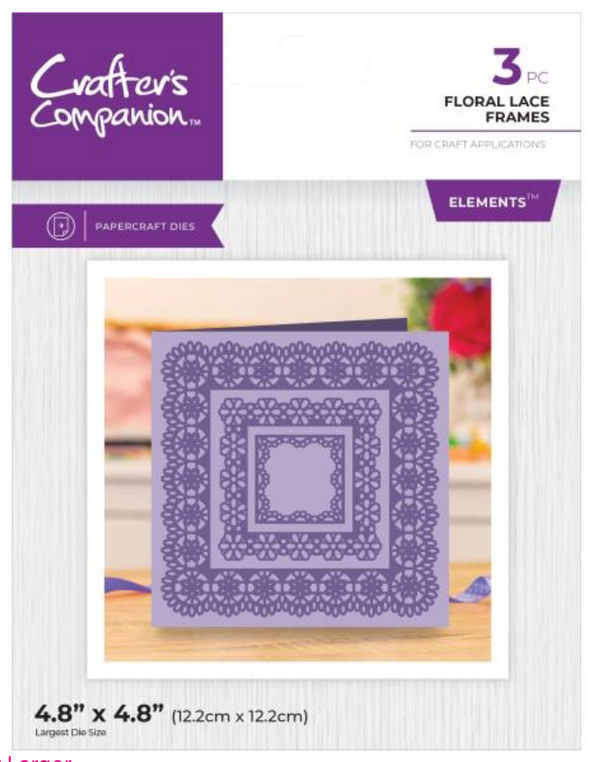 Crafter's Companion Gemini Floral Lace Frames Metal Dies {W21}