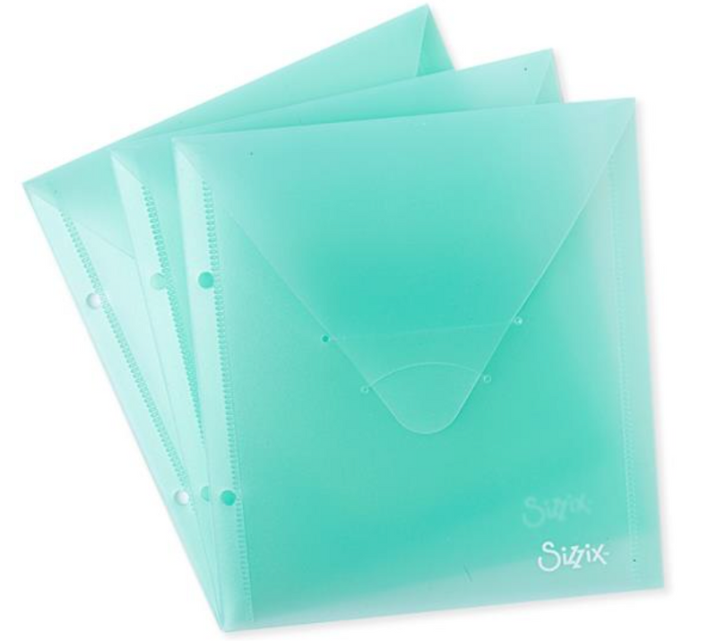 Sizzix 6.875x5 Mint Julep Plastic Storage Envelopes {C415}