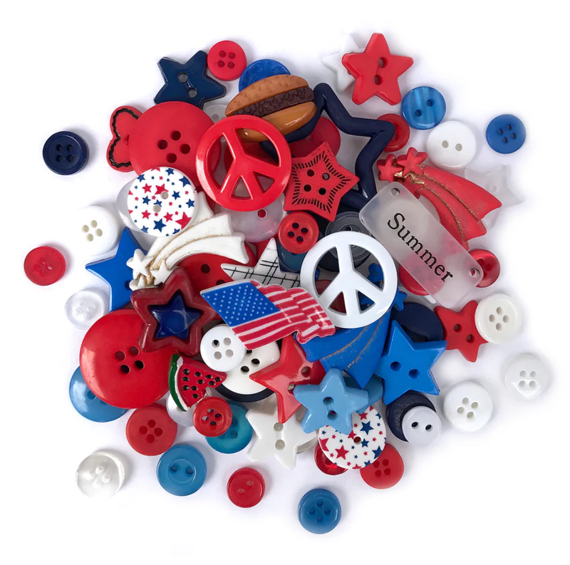 Buttons Galore Patriotic Value Pack Buttons {F113}