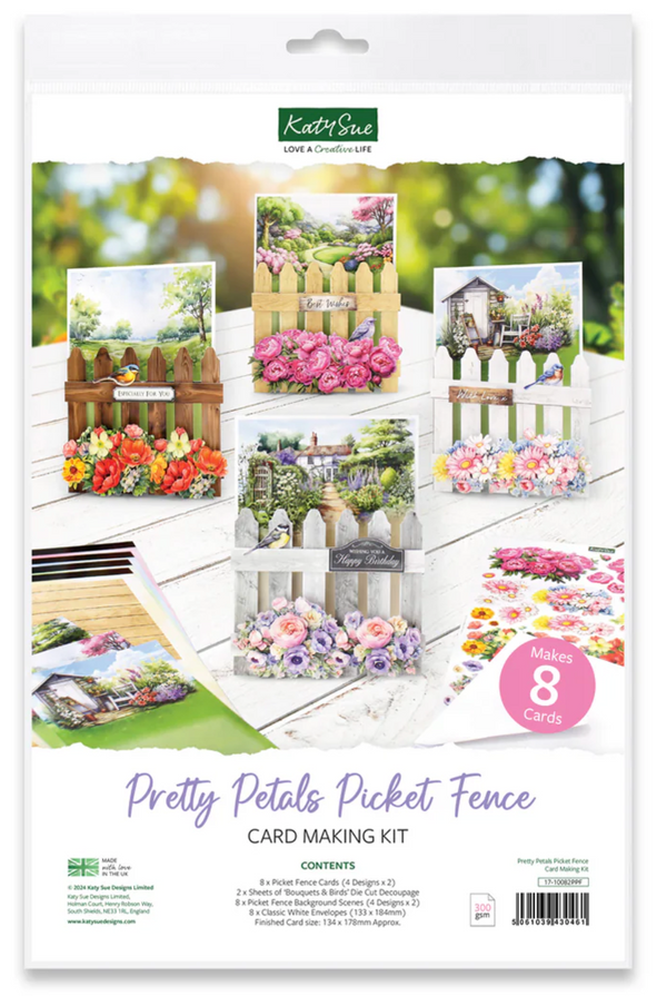 Katy Sue Pretty Petals Picket Fence Card Making Kit {B303}