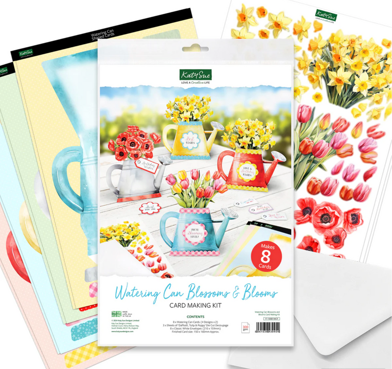 Katy Sue Watering Can Blossoms & Blooms Card Making Kit {B116}