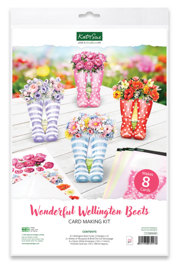Katy Sue Wonderful Wellington Boots Card Making Kit {B635}