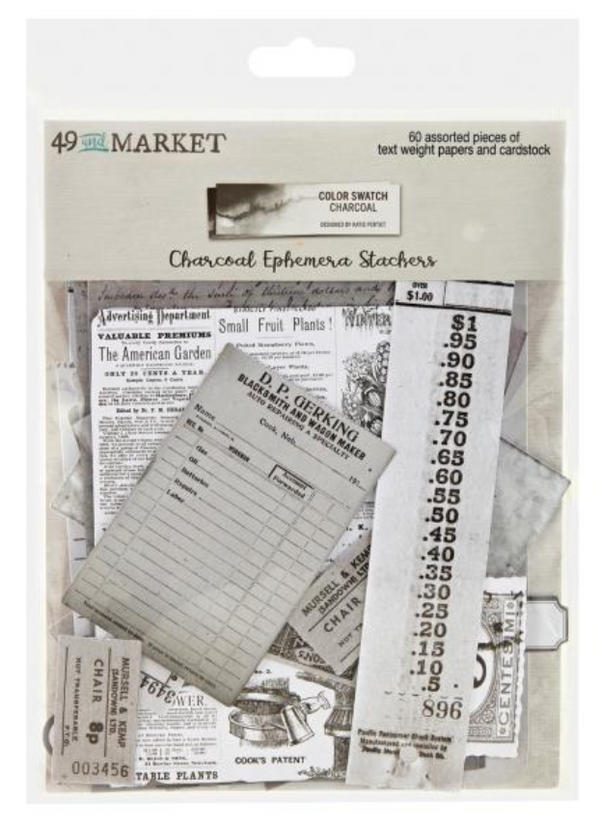 49 and Market Color Swatch Charcoal Ephemera Stackers {F714}
