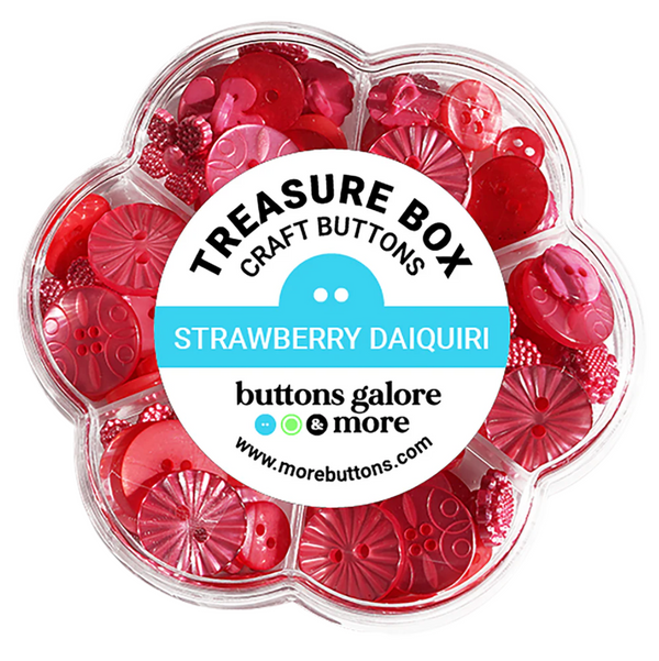 Buttons Galore Strawberry Daquiri Buttons Treasure Box {B639}