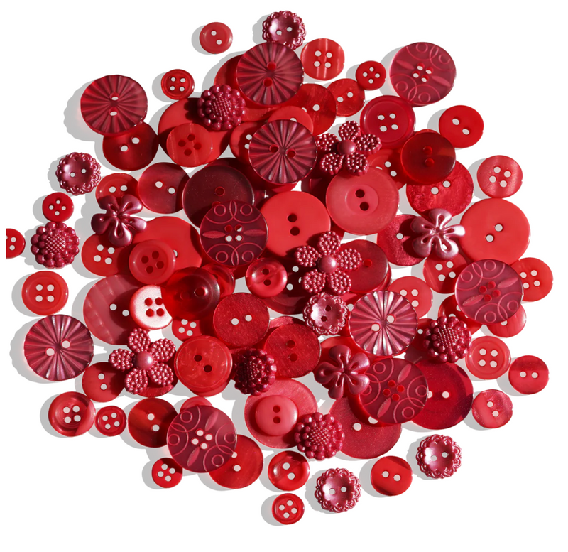 Buttons Galore Strawberry Daquiri Buttons Treasure Box {B639}