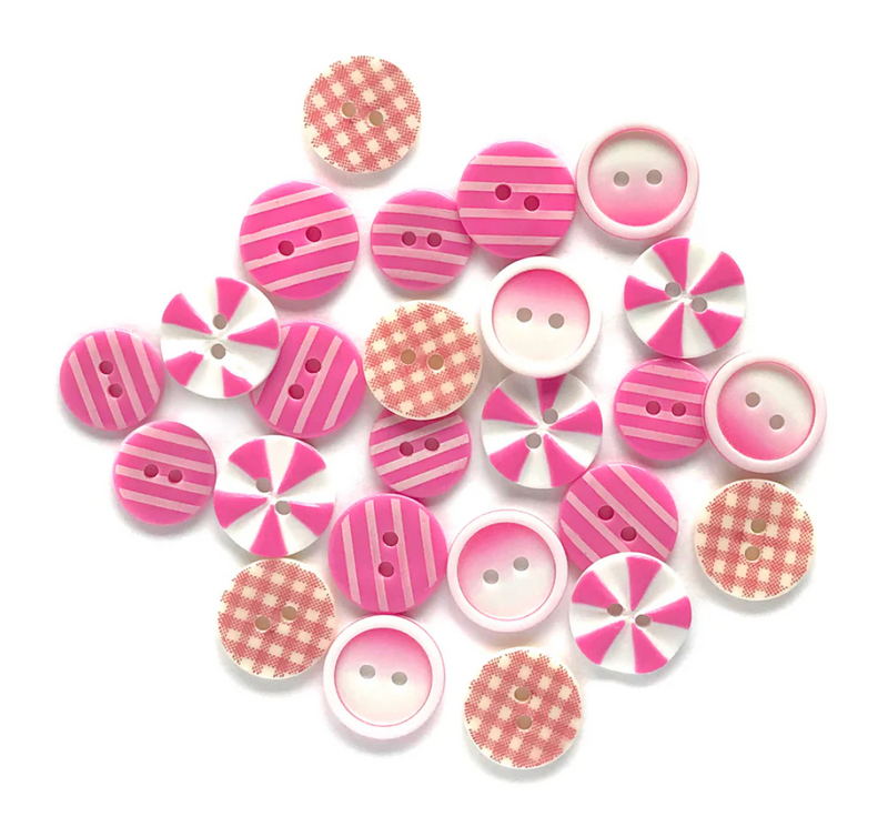 Buttons Galore Pink Patchwork Buttons {G50}