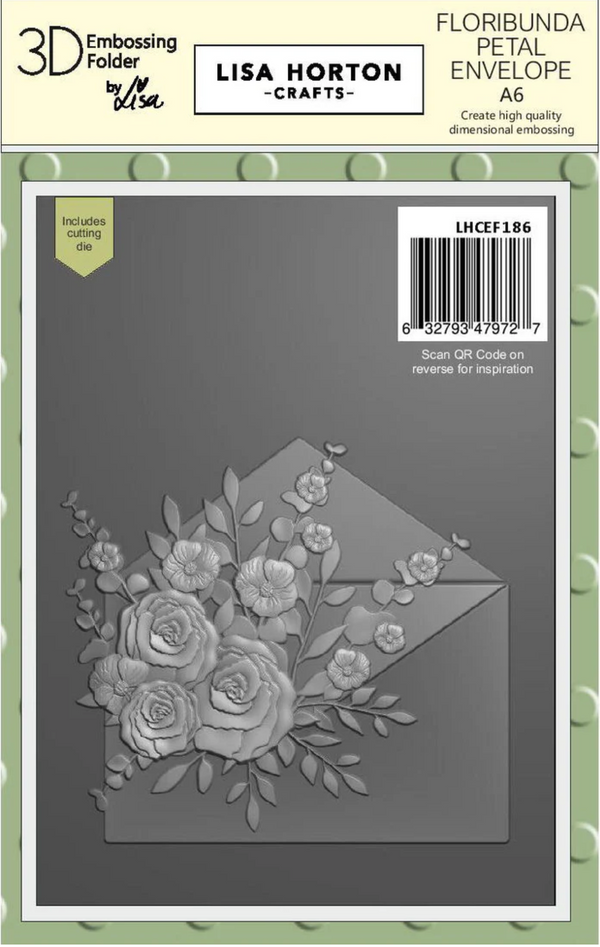 Lisa Horton Crafts A6 Floribunda Petal Envelope 3D Embossing Folder & Die {C500}
