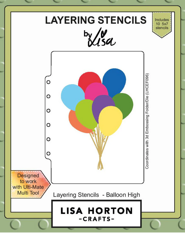 Lisa Horton Crafts 5x7 Balloon High Layering Stencils {C411}