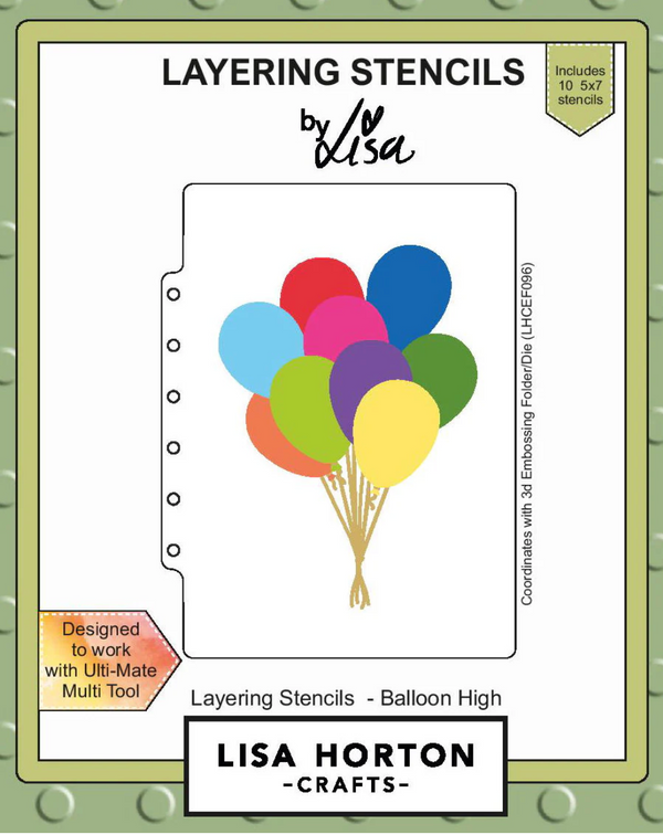 Lisa Horton Crafts 5x7 Balloon High Layering Stencils {B404}