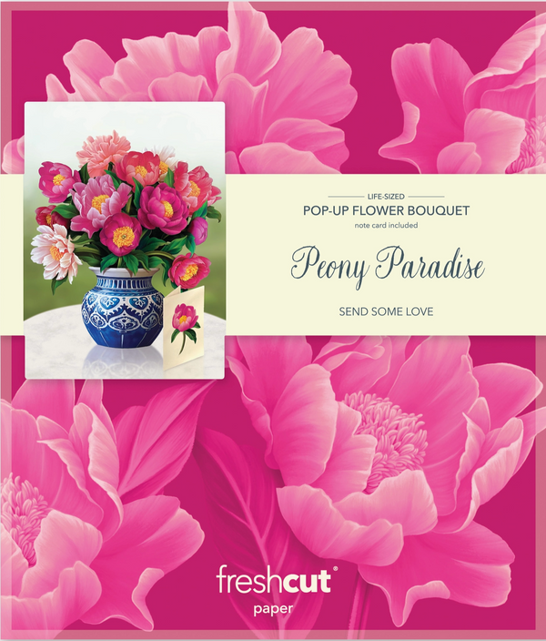 FreshCut Paper Peony Paradise Pop Up Flower Bouquet