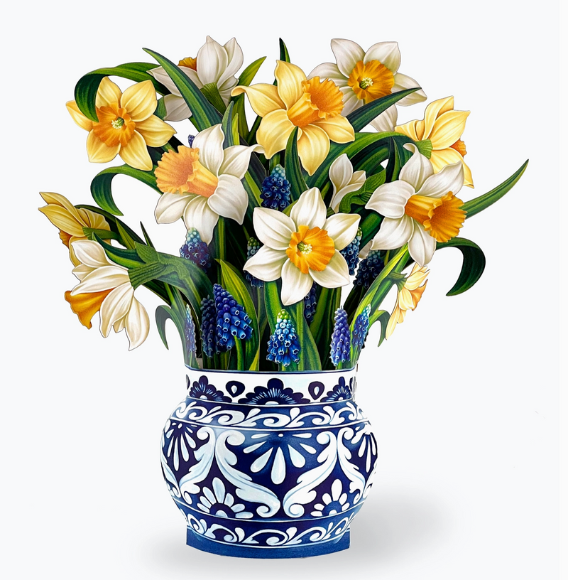 FreshCut Paper English Daffodils Pop Up Flower Bouquet