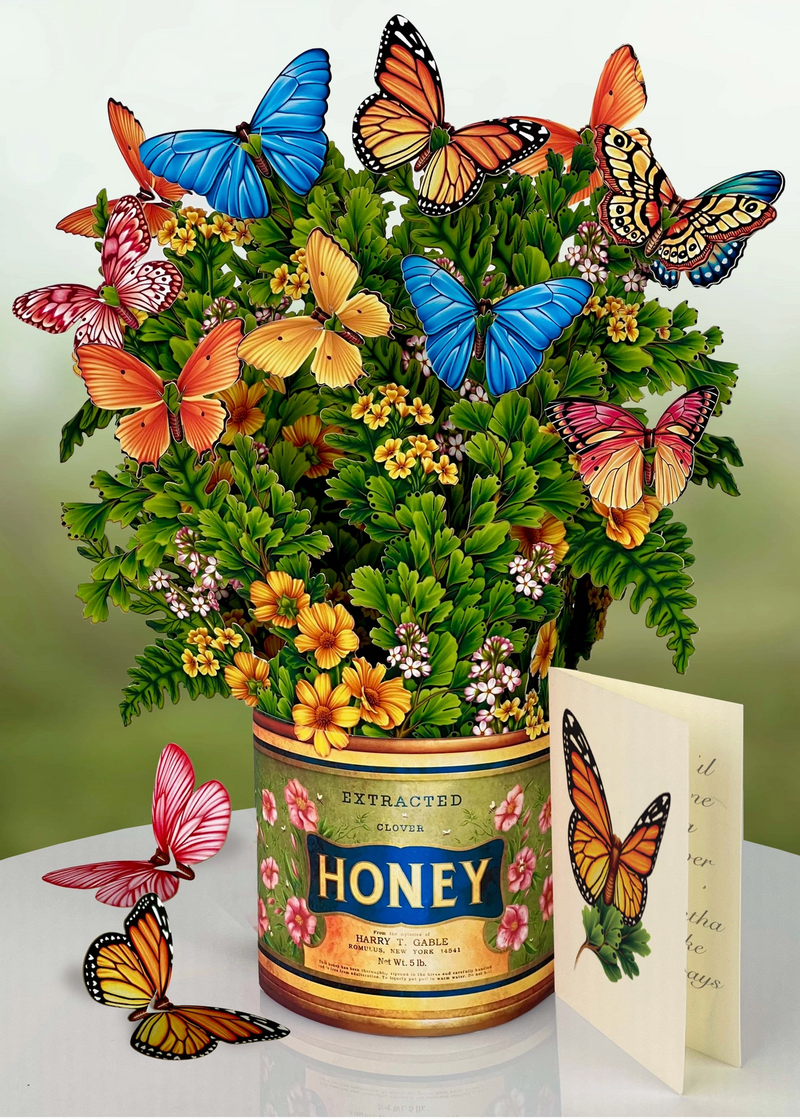 FreshCut Paper Butterflies & Buttercups Pop Up Flower Bouquet